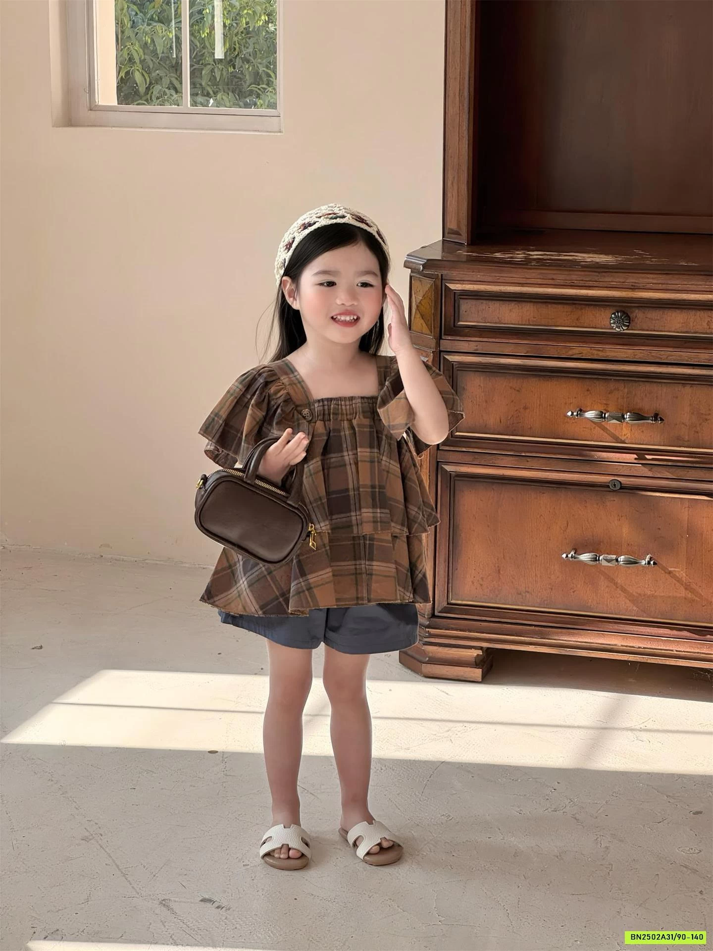 ÁO NÂU CÁNH TIÊN MIX SHORT THÔ