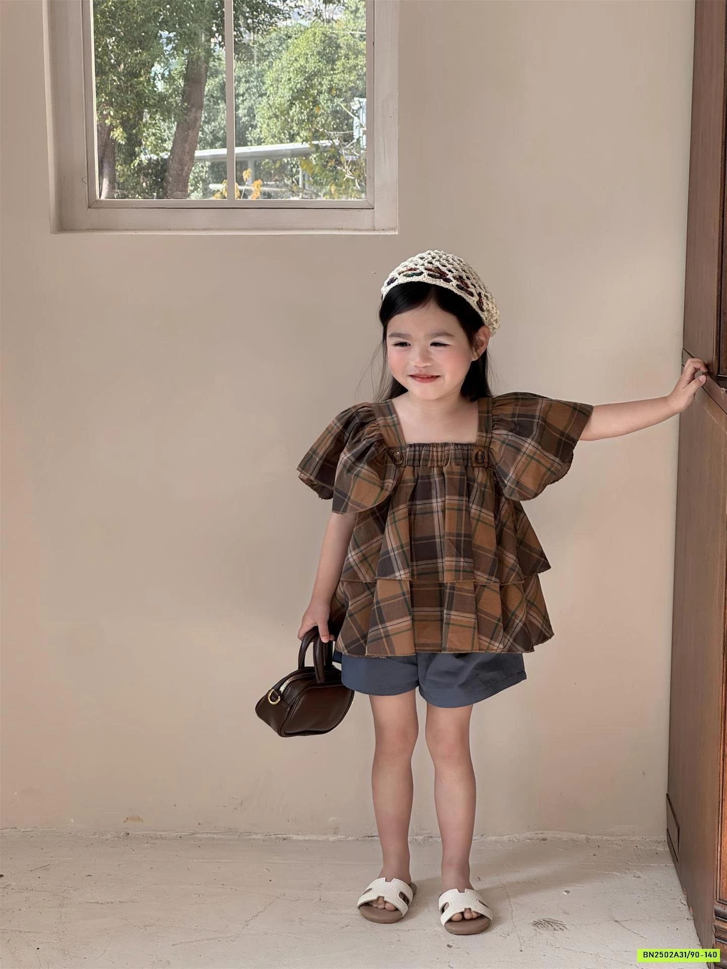 ÁO NÂU CÁNH TIÊN MIX SHORT THÔ