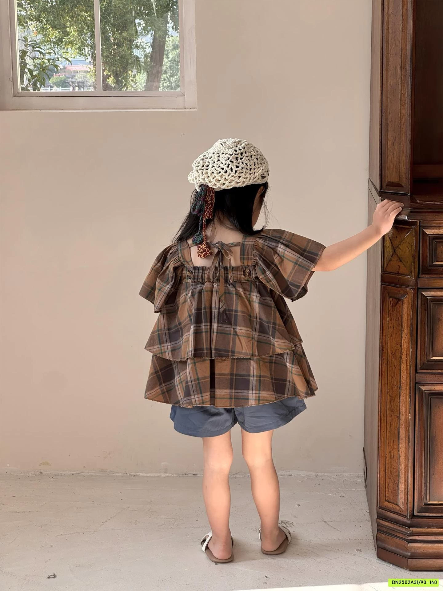 ÁO NÂU CÁNH TIÊN MIX SHORT THÔ