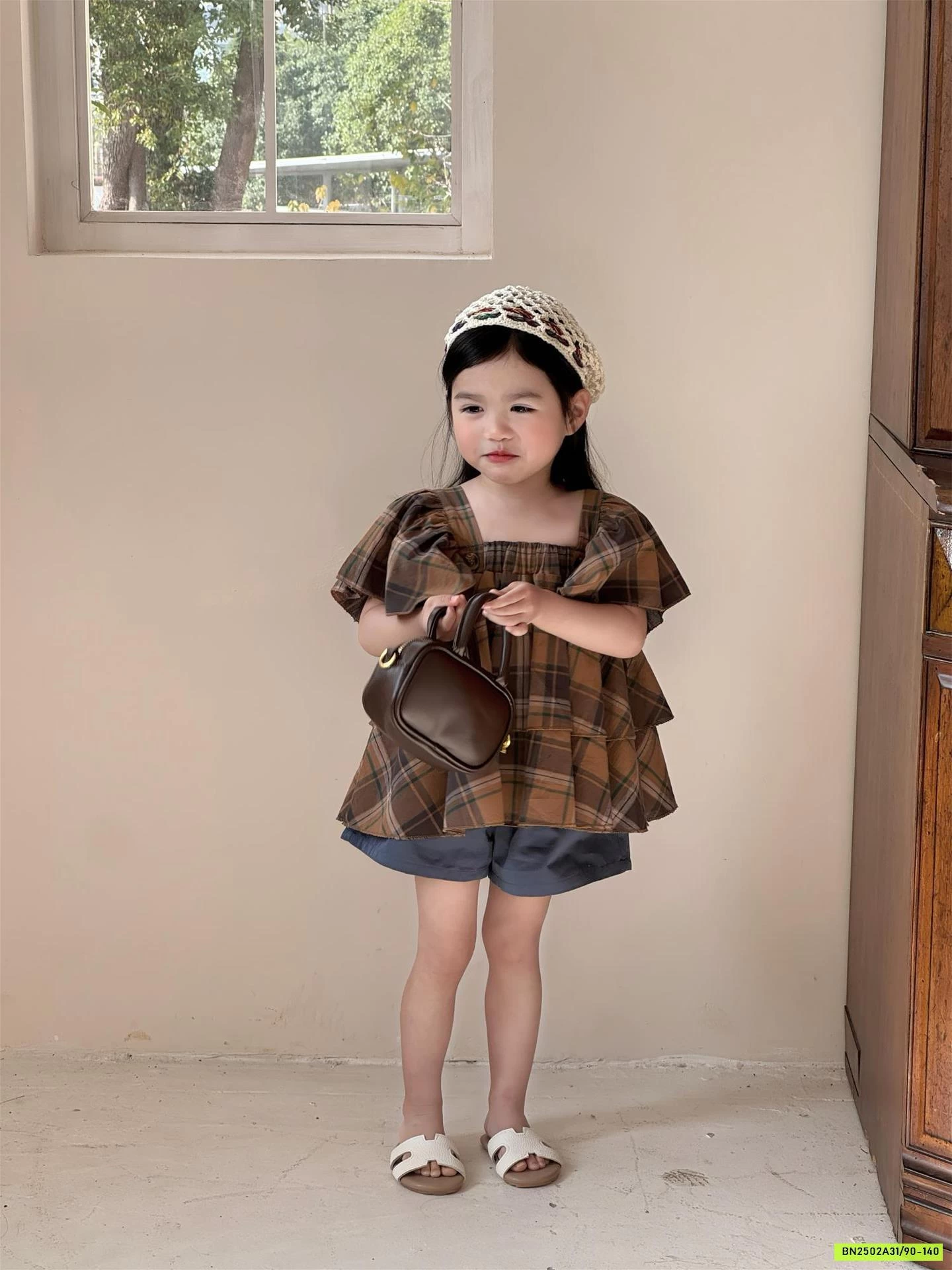 ÁO NÂU CÁNH TIÊN MIX SHORT THÔ