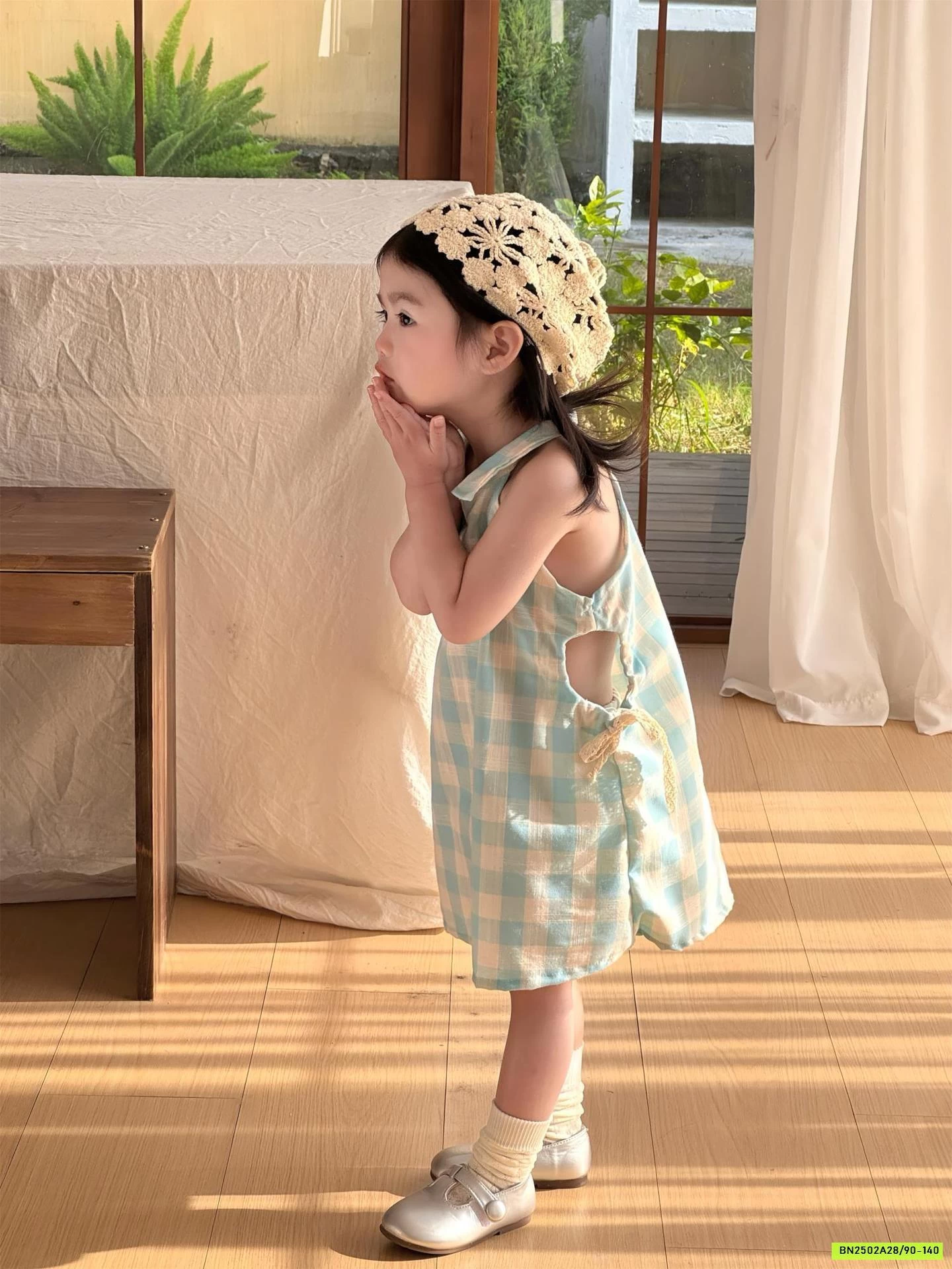 ĐẦM CARO XANH KHOÉT EO