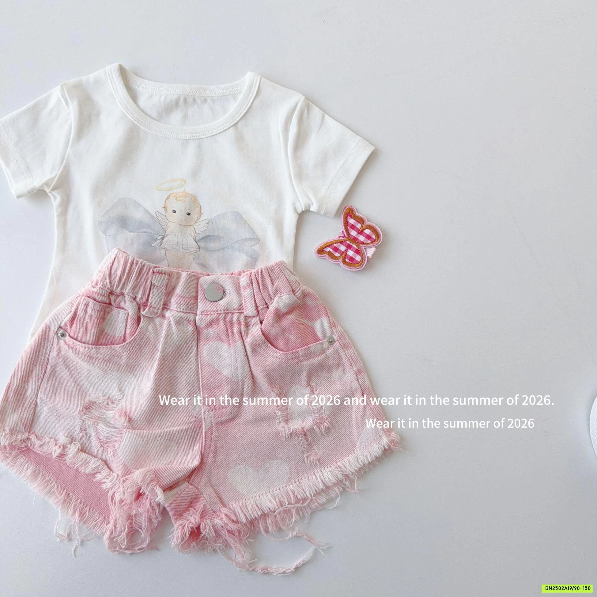 SHORT HỒNG TRÁI TIM TUA GẤU T&Q KIDS