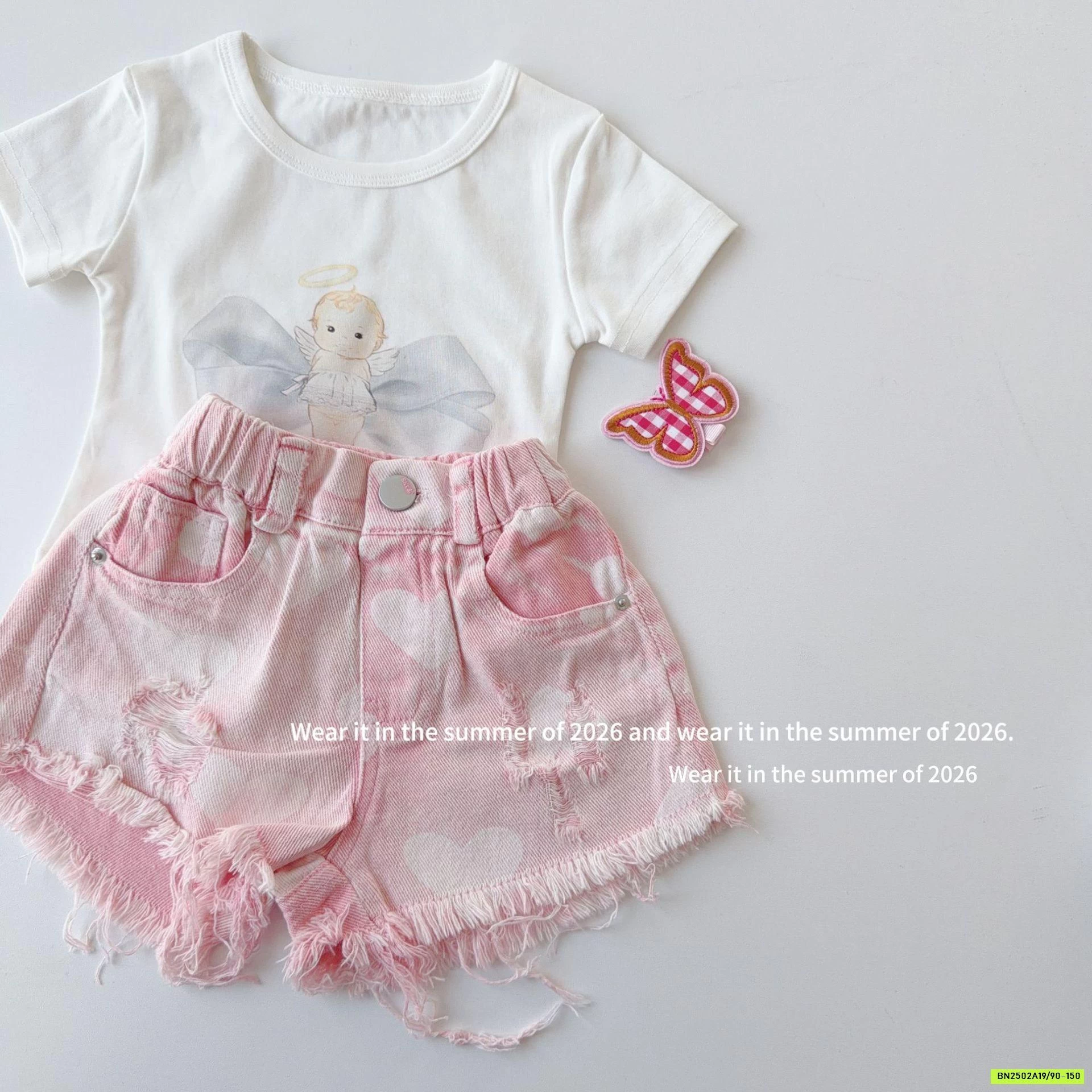 SHORT HỒNG TRÁI TIM TUA GẤU T&Q KIDS