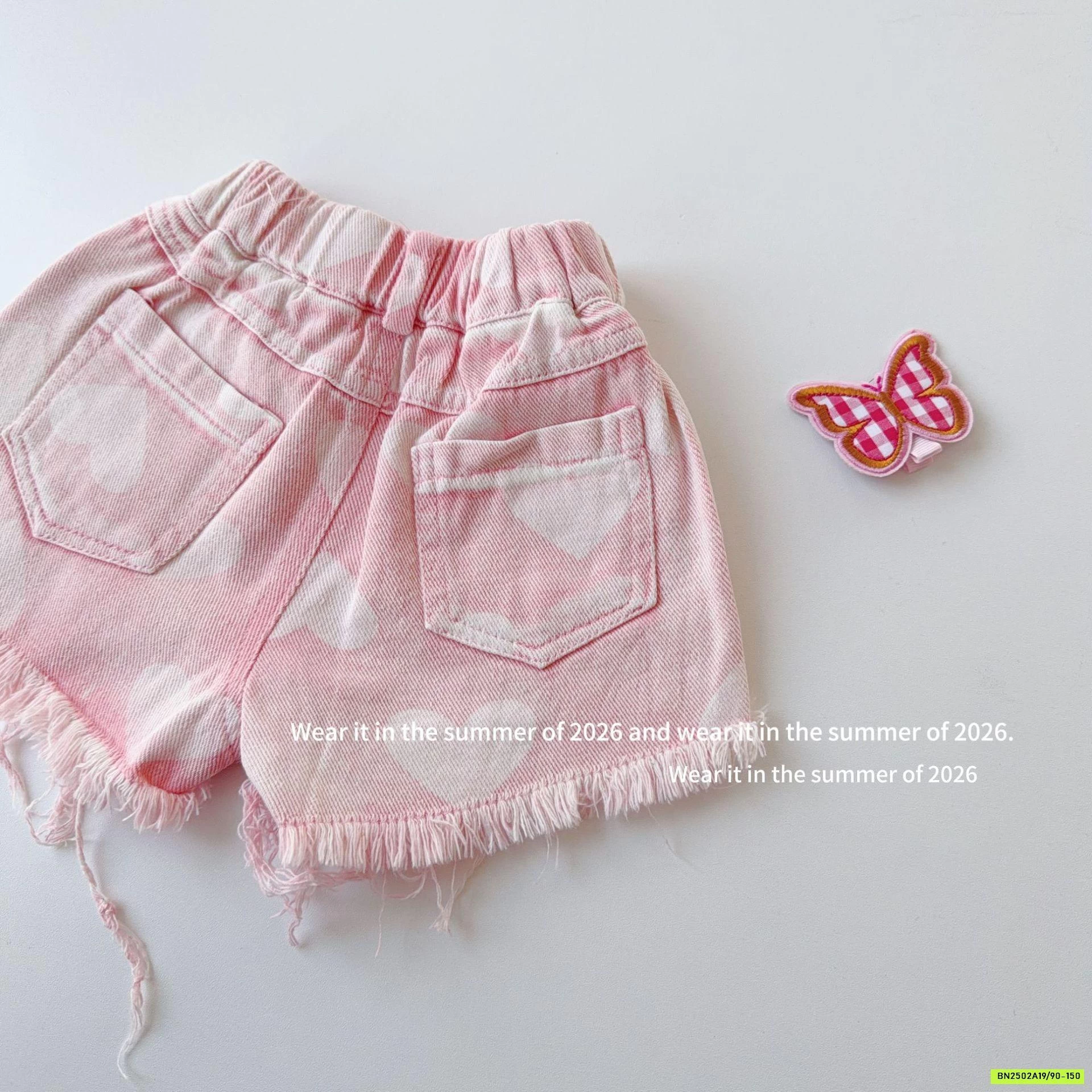 SHORT HỒNG TRÁI TIM TUA GẤU T&Q KIDS