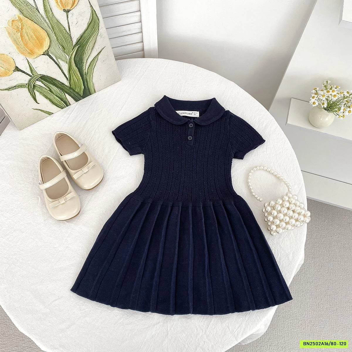 ĐẦM LEN DỆT CỔ POLO