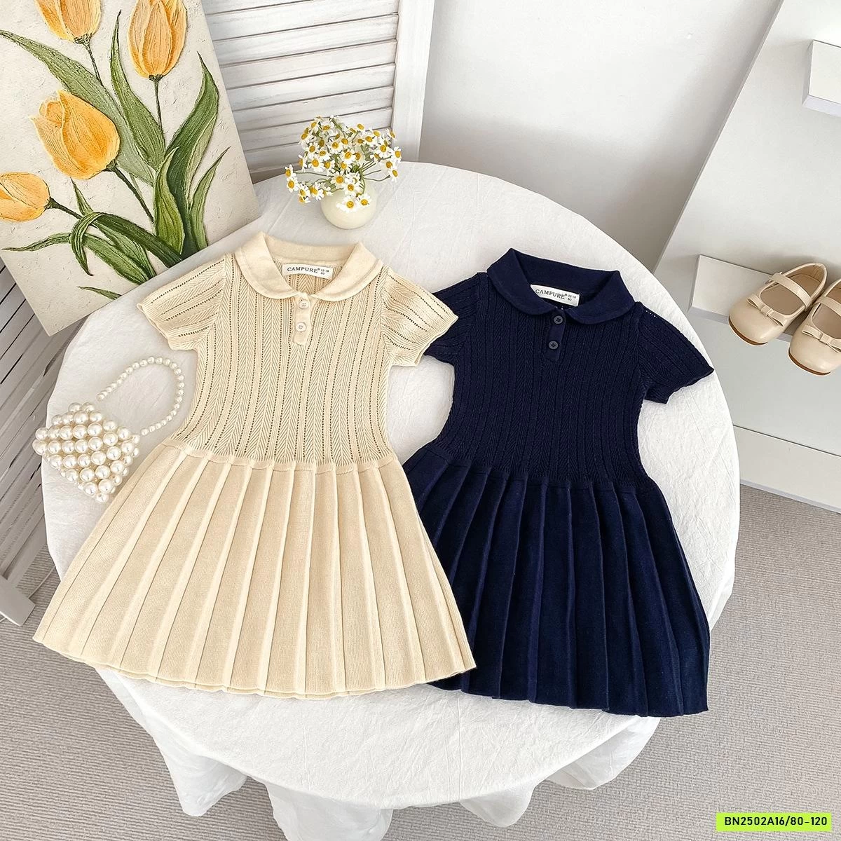 ĐẦM LEN DỆT CỔ POLO