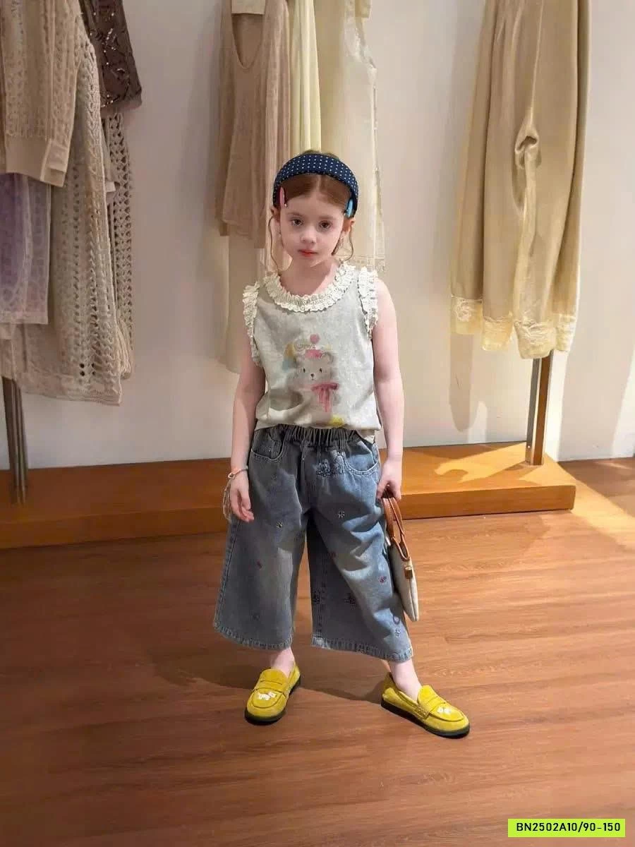 ÁO THUN GẤU SÁT NÁCH VIỀN REN