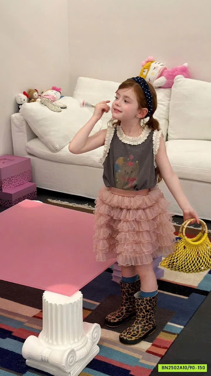 ÁO THUN GẤU SÁT NÁCH VIỀN REN