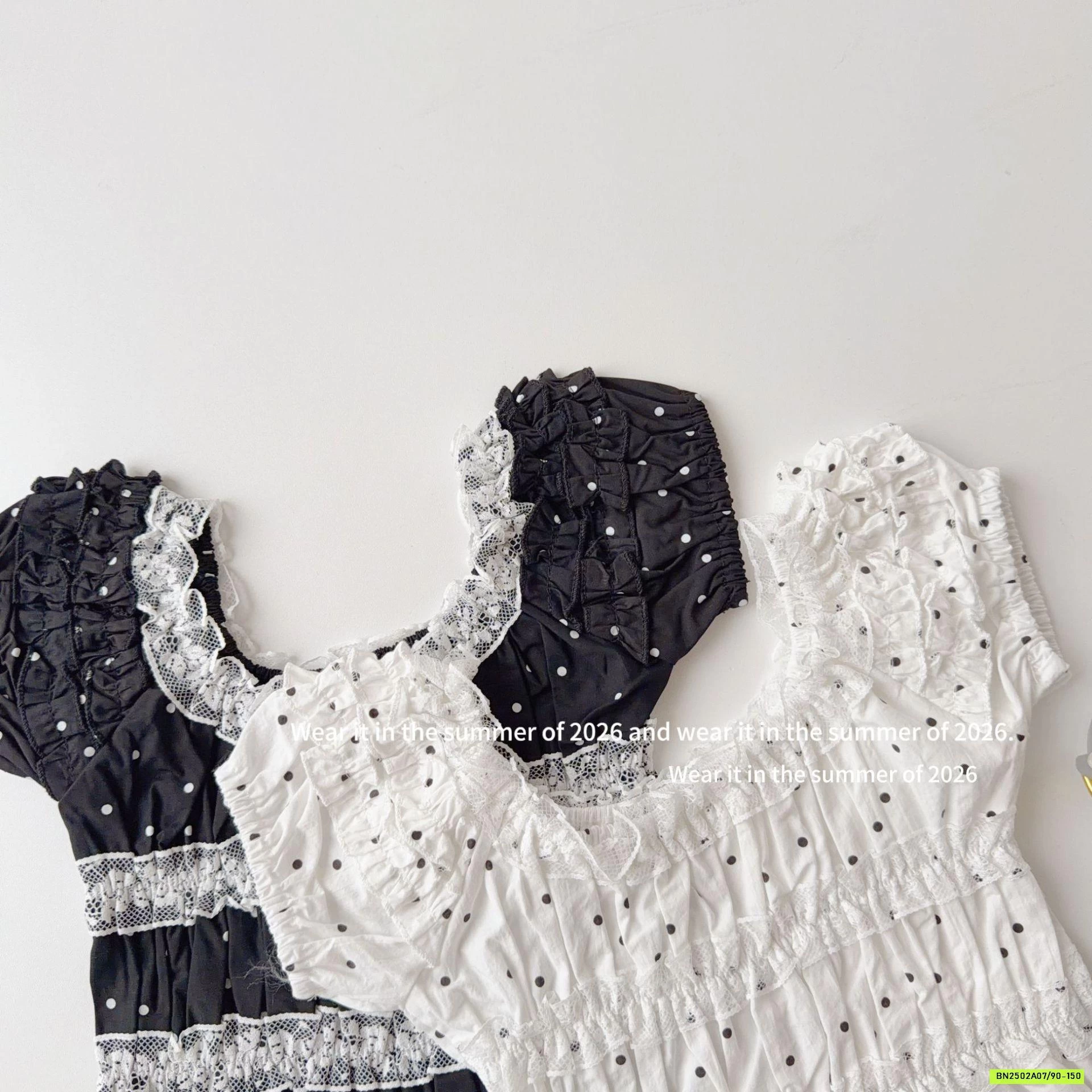 SƠ MI CHẤM BI VIỀN BÈO T&Q KIDS