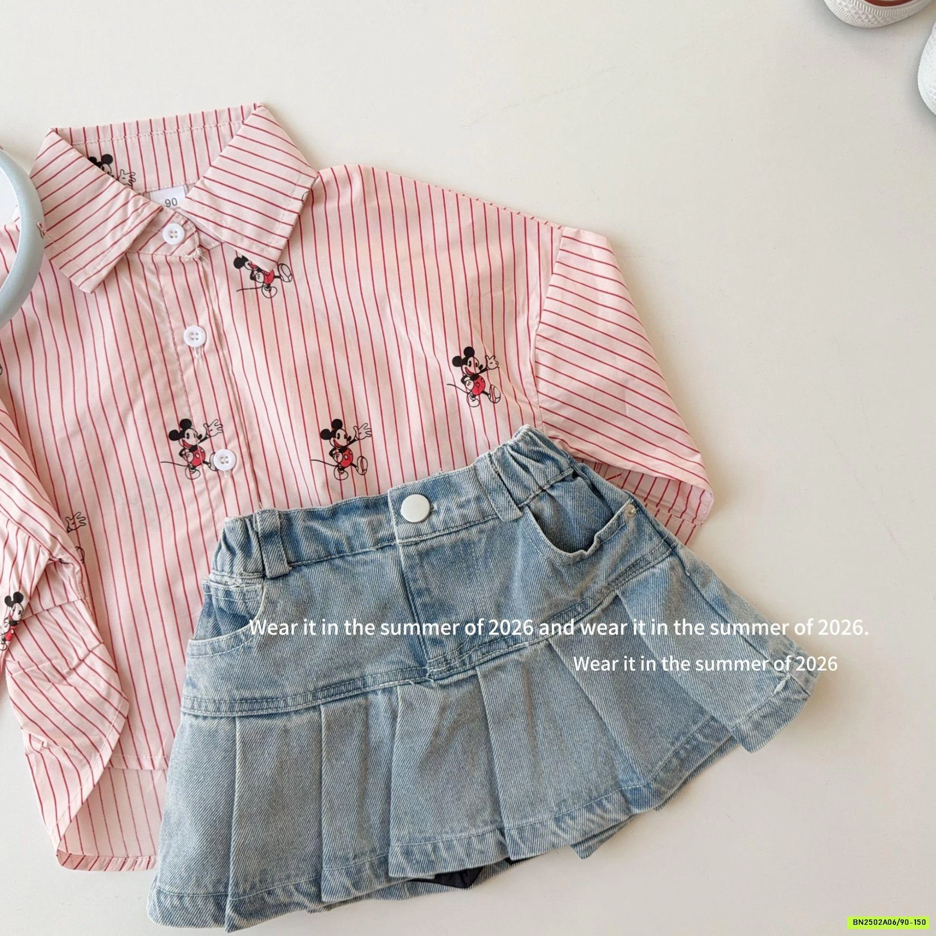 CHÂN VÁY JEANS XẾP LY T&Q KIDS