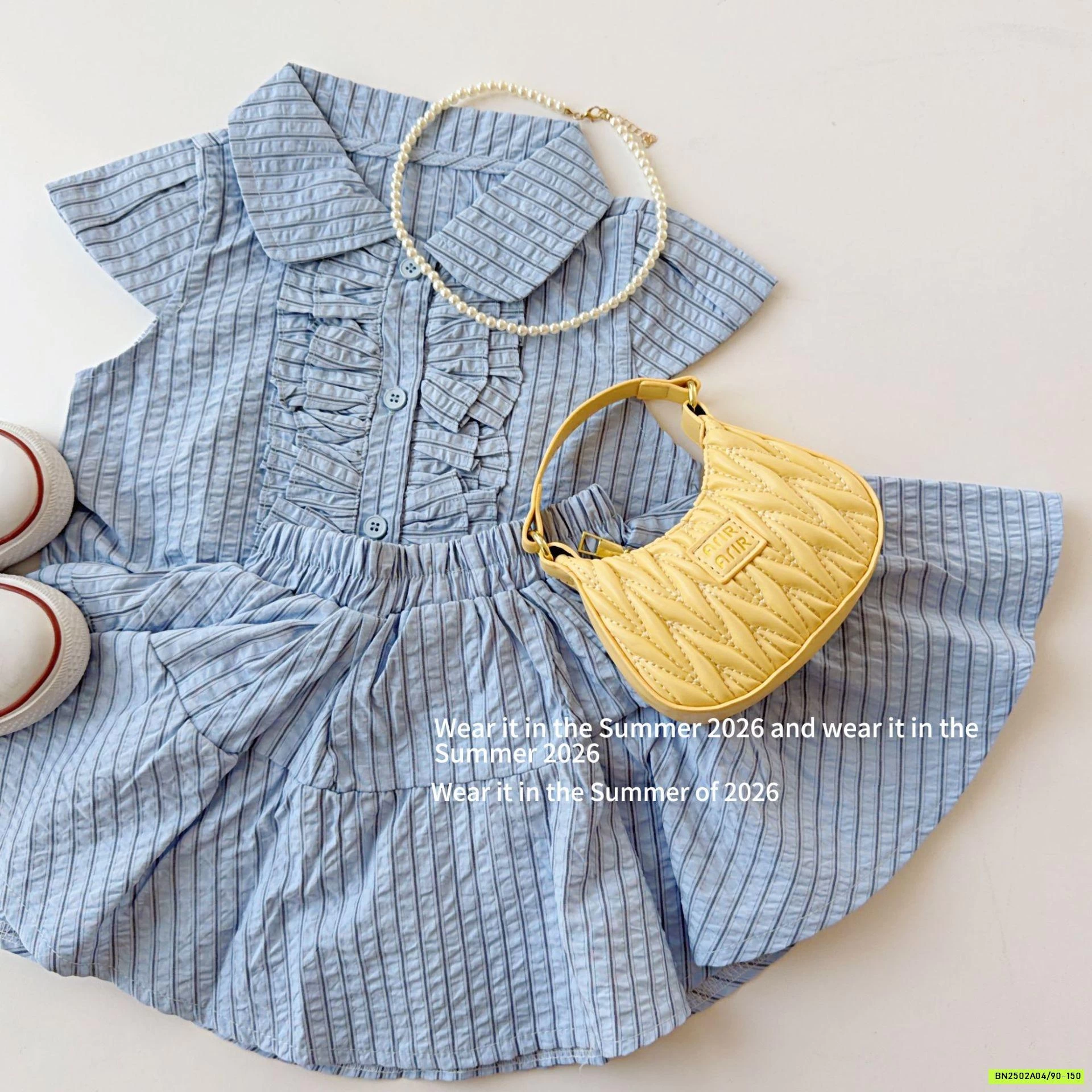 SÉT VÁY SƠ MI XANH T&Q KIDS