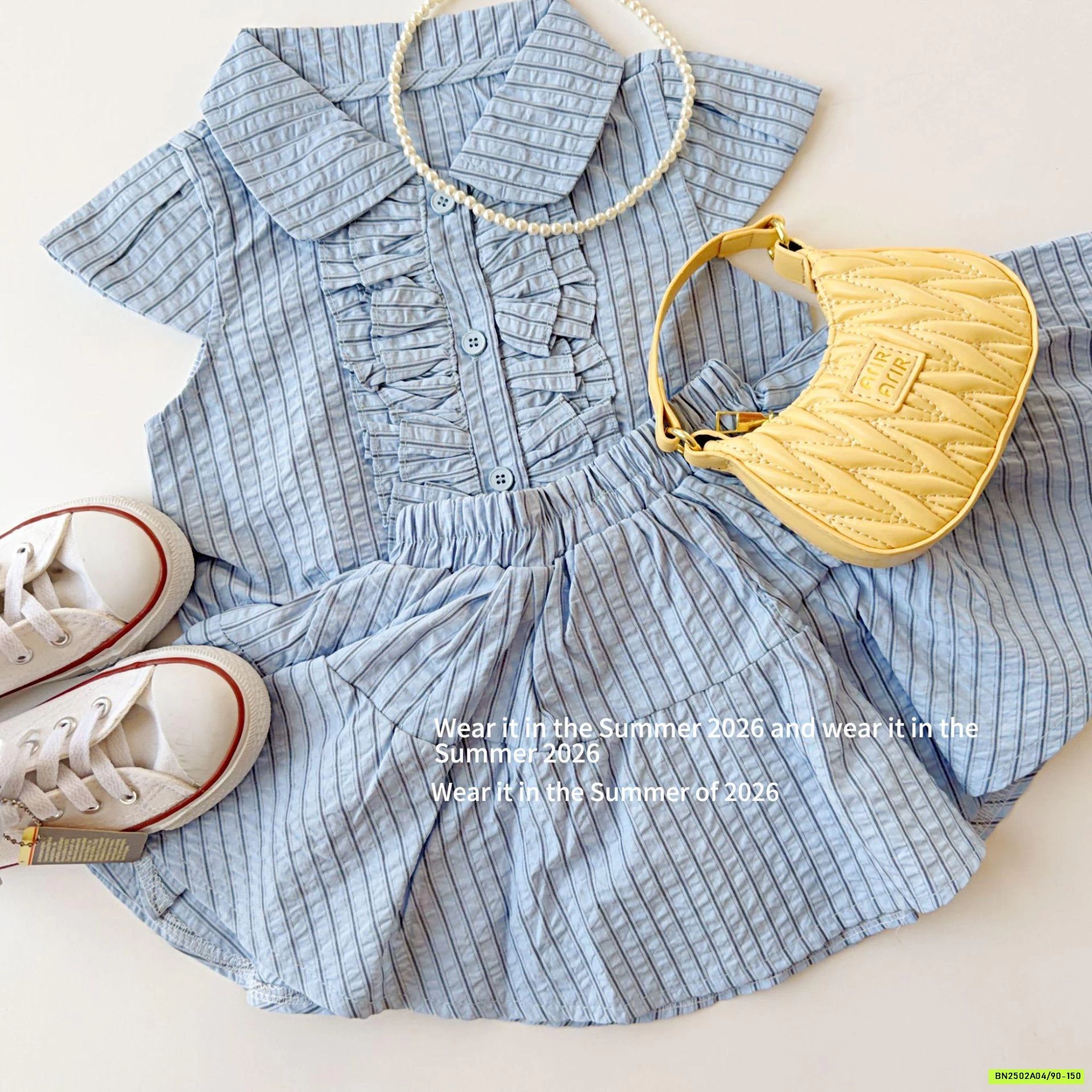 SÉT VÁY SƠ MI XANH T&Q KIDS