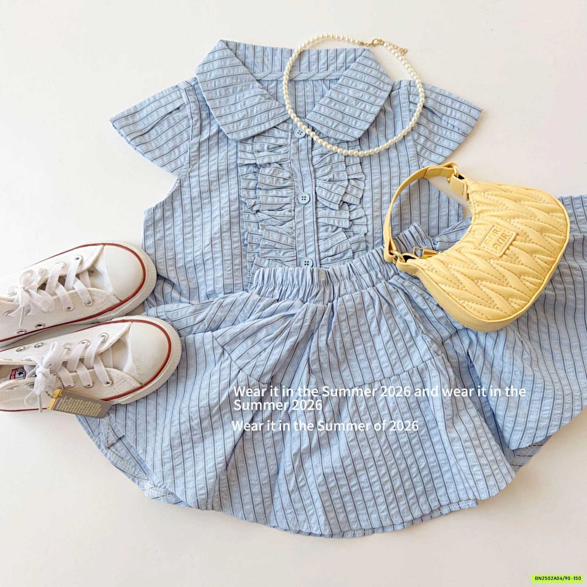 SÉT VÁY SƠ MI XANH T&Q KIDS