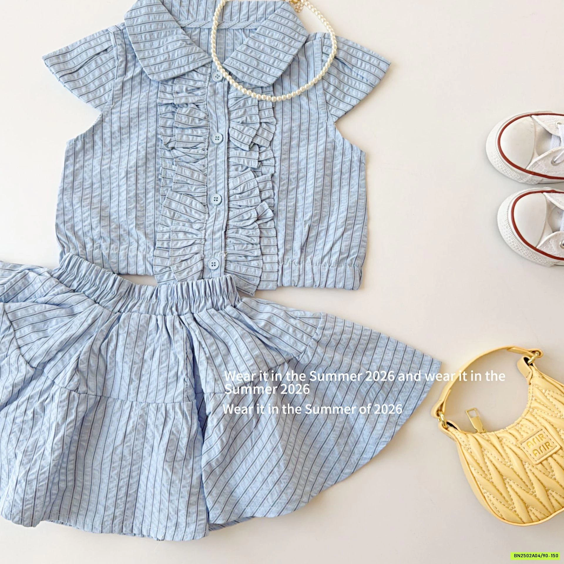 SÉT VÁY SƠ MI XANH T&Q KIDS