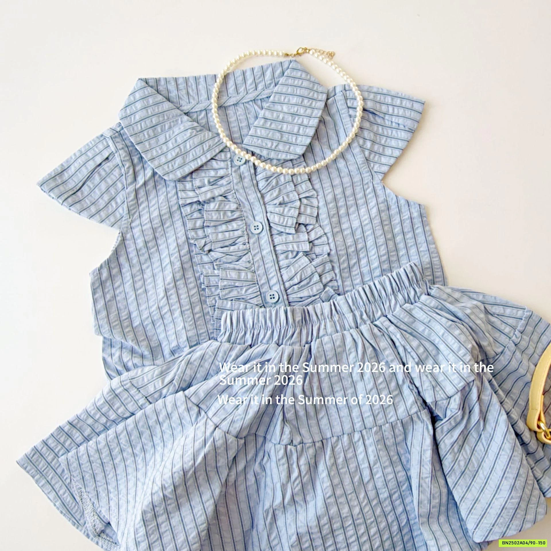 SÉT VÁY SƠ MI XANH T&Q KIDS