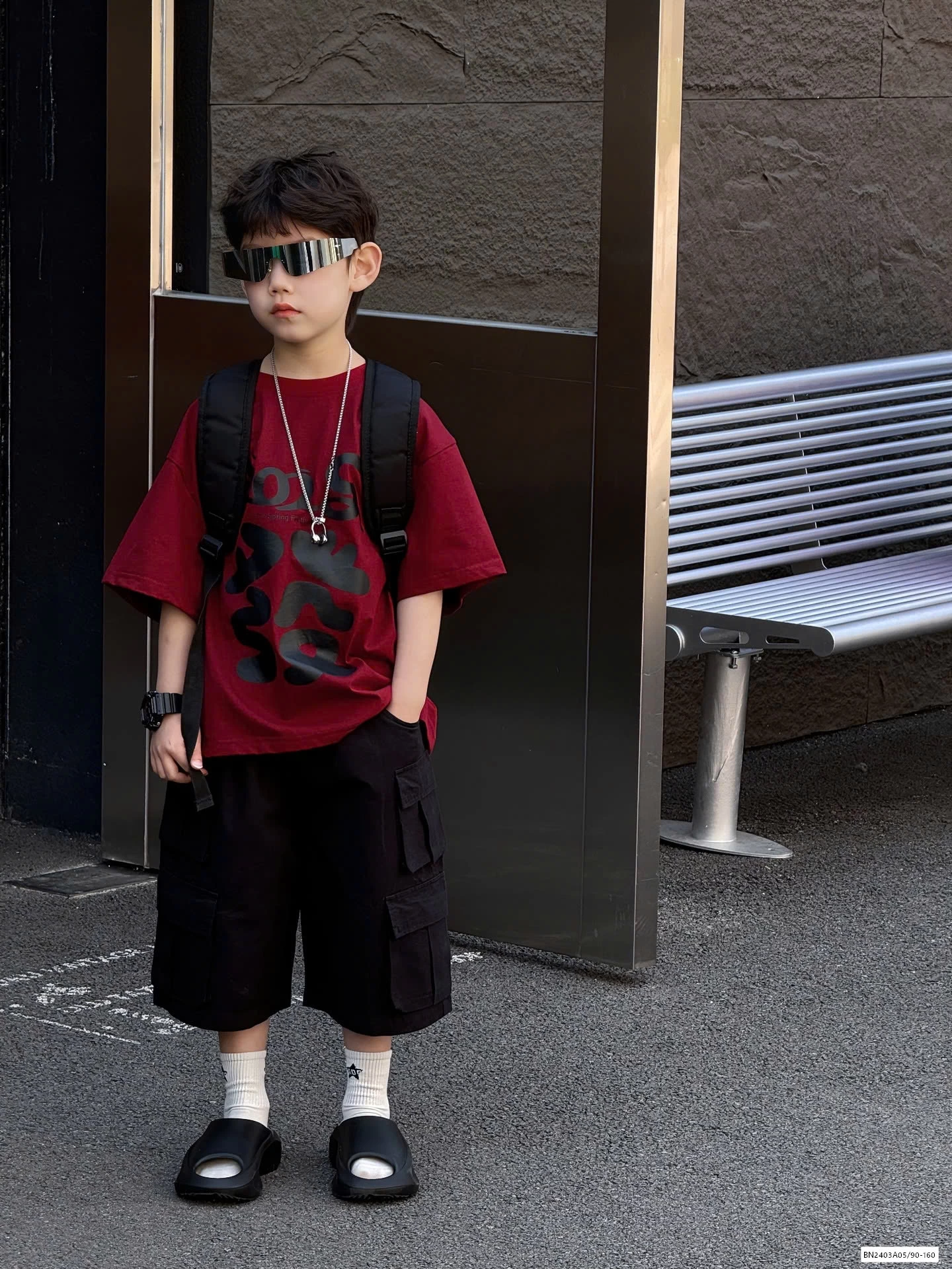 ÁO ĐỎ IN CHỮ MIX SHORT TÚI HỘP