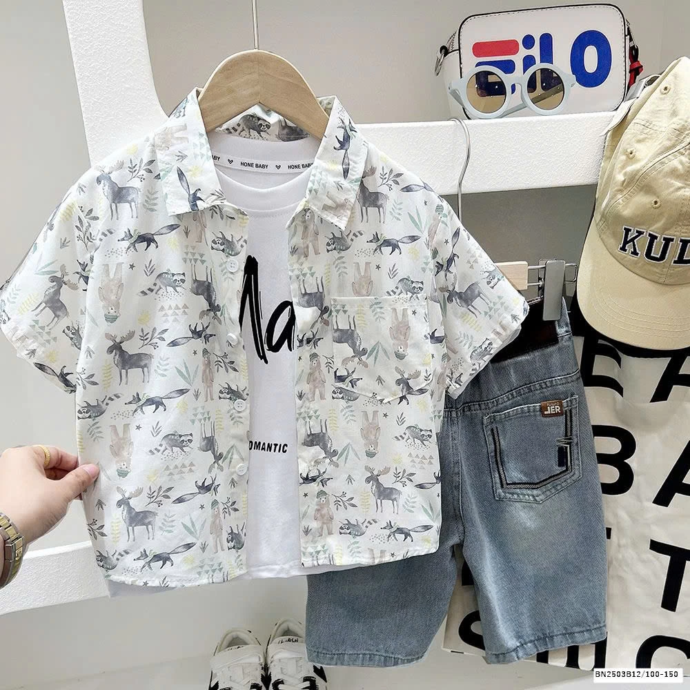 ÁO SƠ MI HỌA TIẾT ĐI BIỂN KACADY