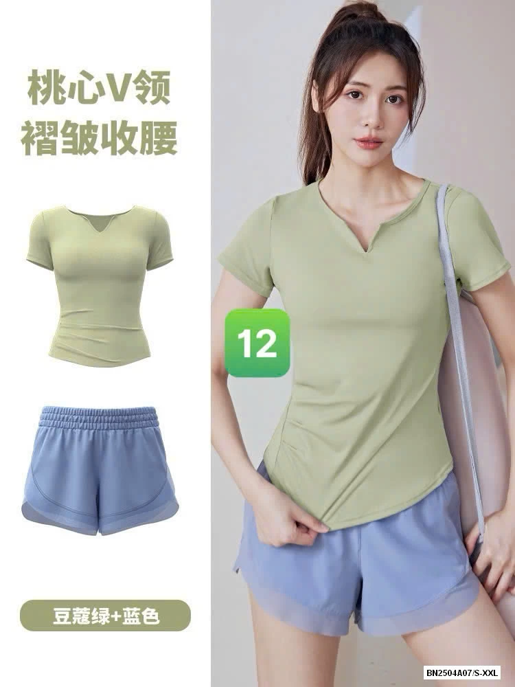 SÉT TẬP NGẮN TAY CỔ V