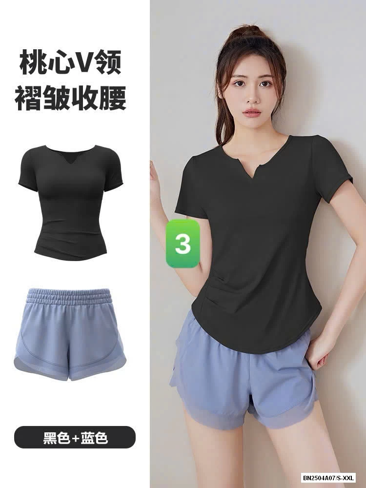 SÉT TẬP NGẮN TAY CỔ V