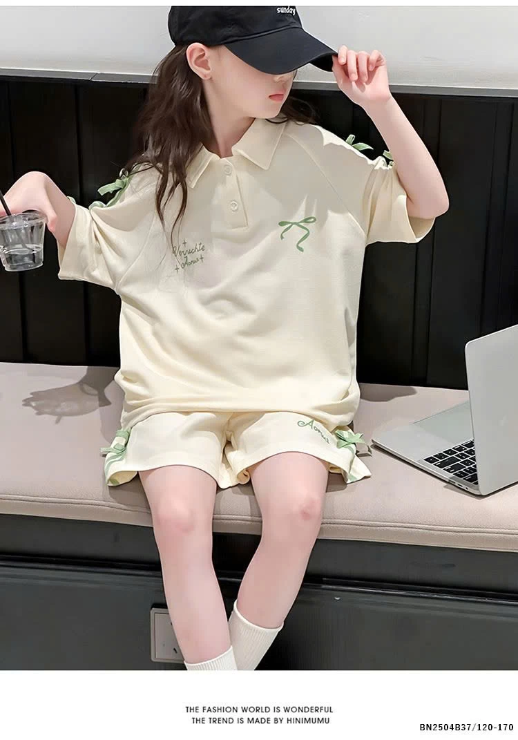 SÉT POLO BÉ GÁI GẮN NƠ