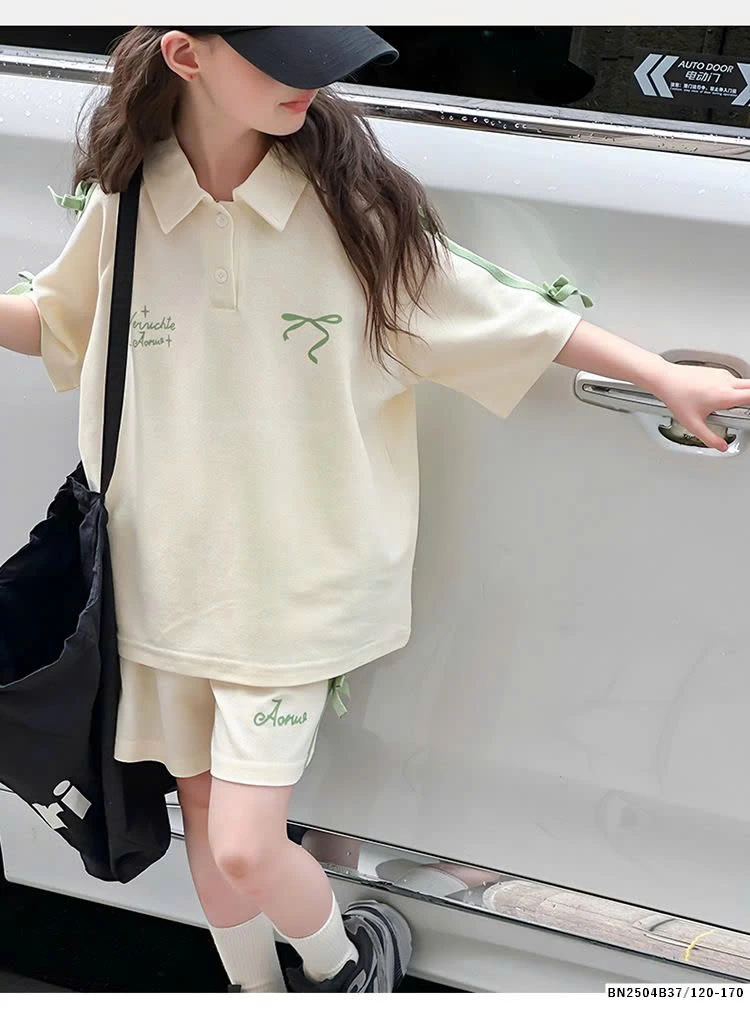 SÉT POLO BÉ GÁI GẮN NƠ