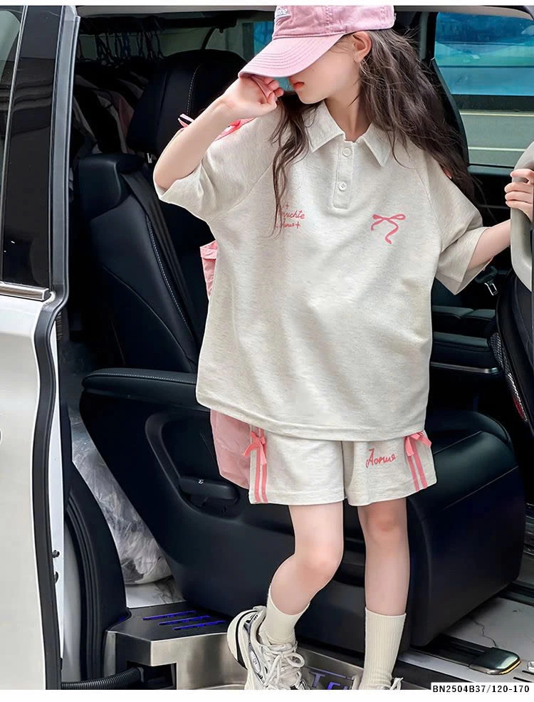 SÉT POLO BÉ GÁI GẮN NƠ