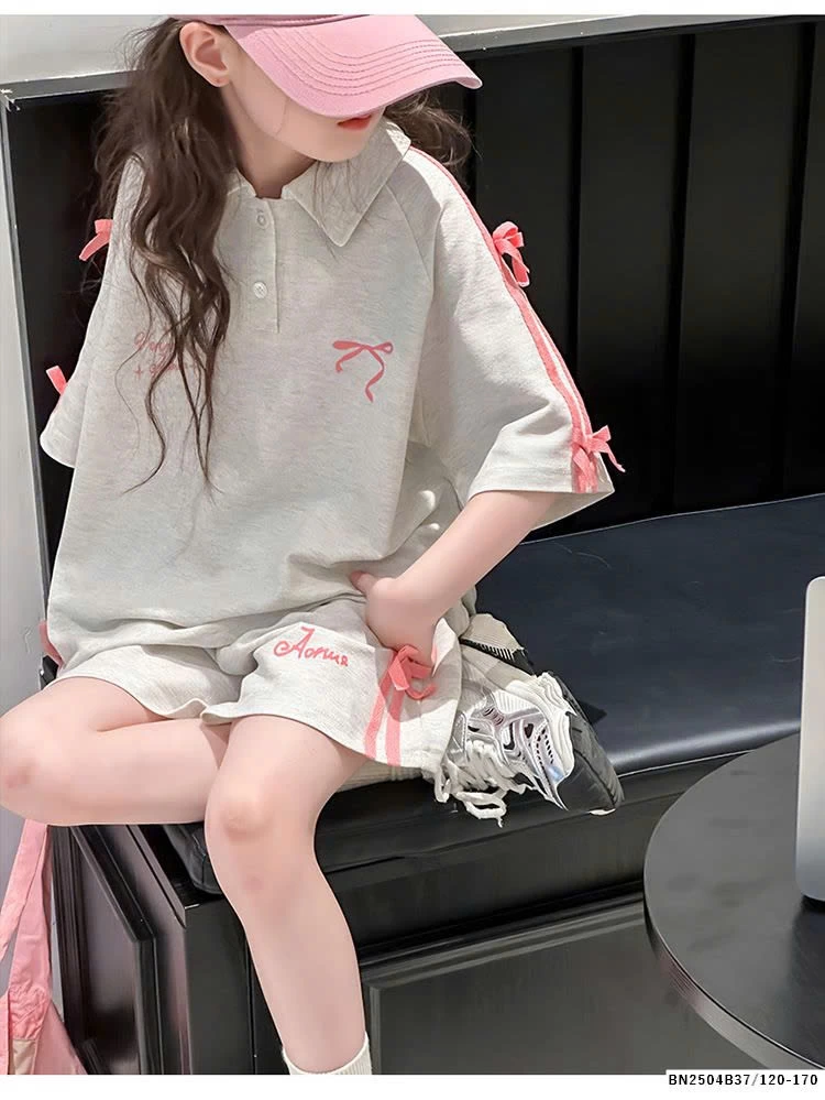 SÉT POLO BÉ GÁI GẮN NƠ