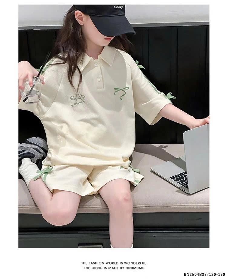 SÉT POLO BÉ GÁI GẮN NƠ