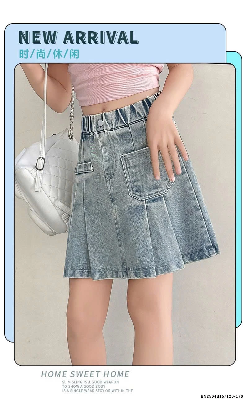 CHÂN VÁY JEAN CHO BÉ GÁI