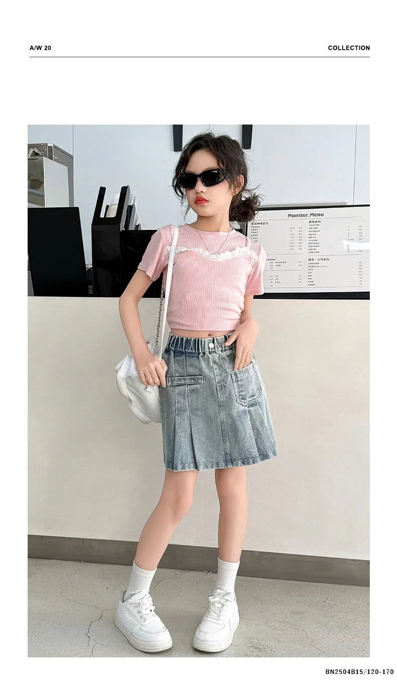 CHÂN VÁY JEAN CHO BÉ GÁI