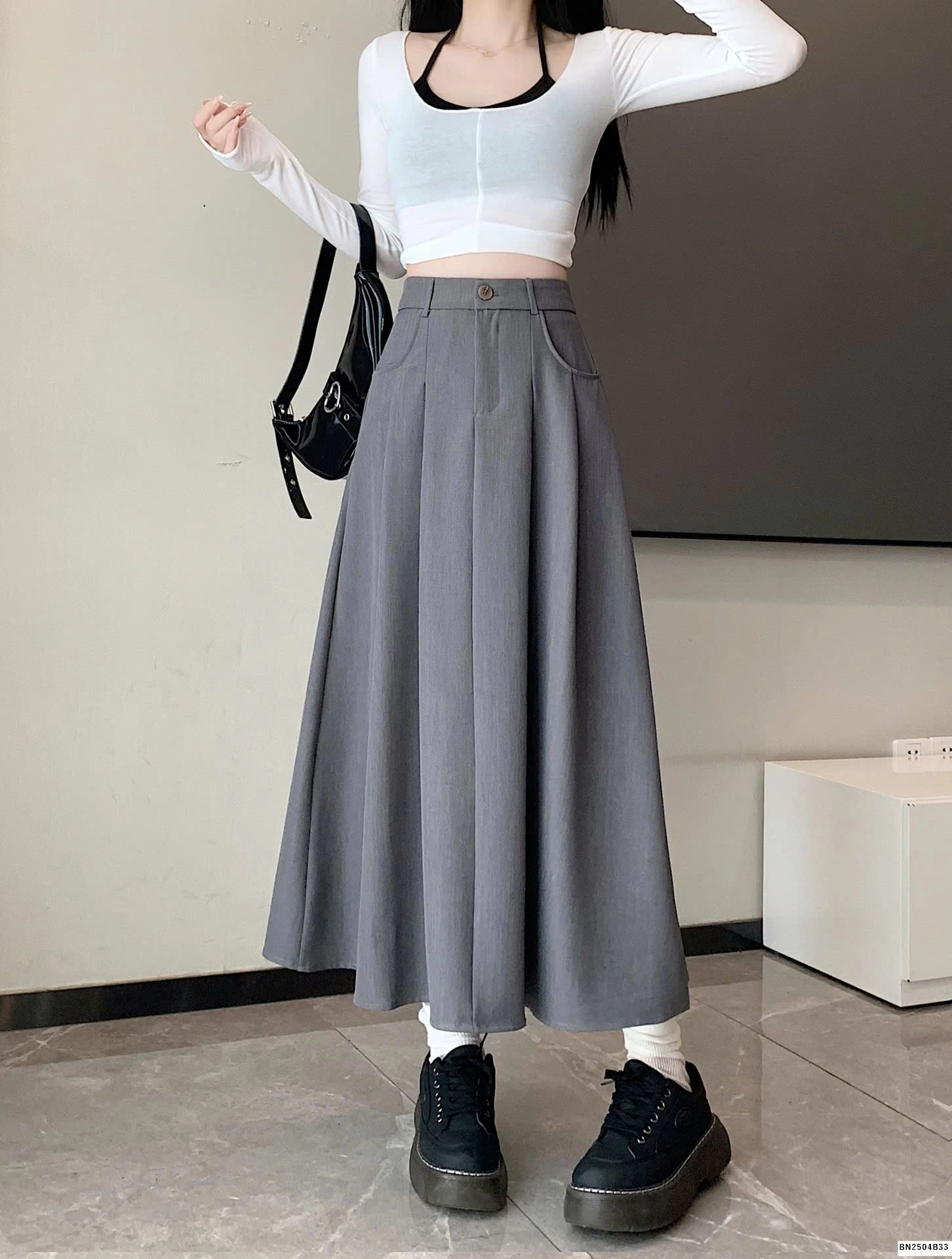 CHÂN VÁY MIDI  CHO NỮ