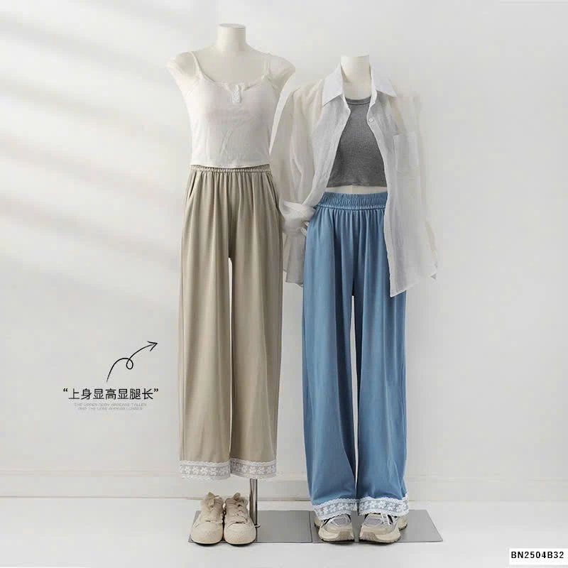 QUẦN ỐNG RỘNG VIỀN REN