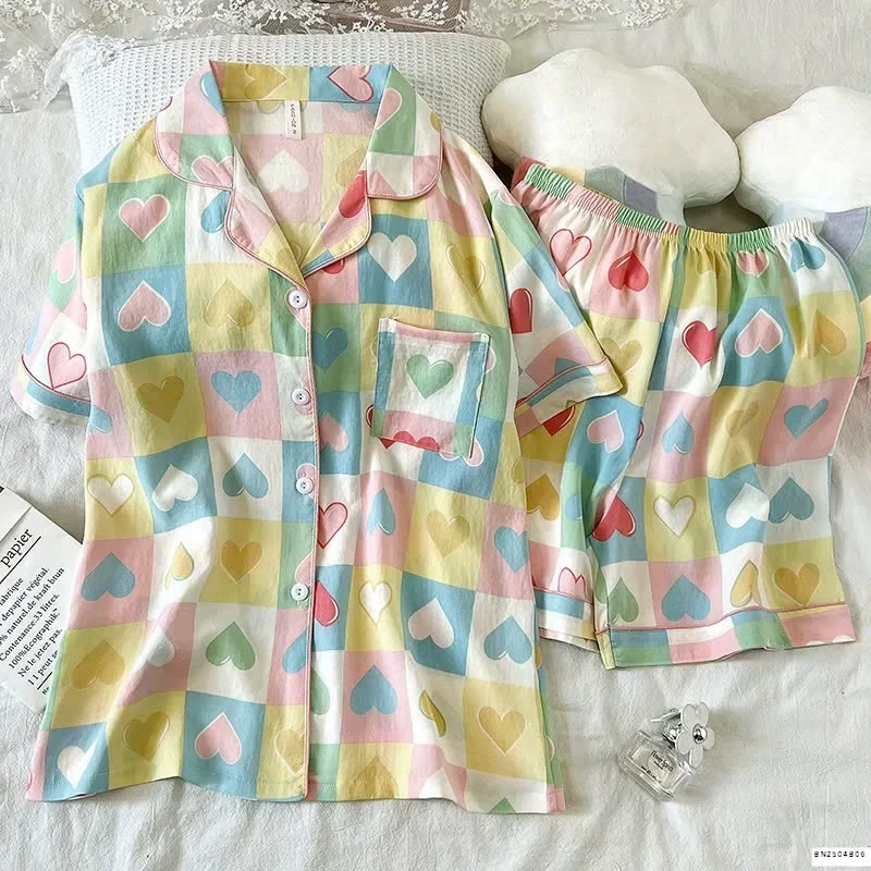 BỘ PIJAMA CỘC VẢI KATE NHĂN NHẸ SIÊU MÊ