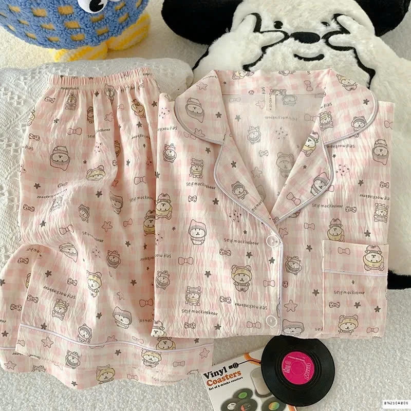 BỘ PIJAMA CỘC VẢI KATE NHĂN NHẸ SIÊU MÊ