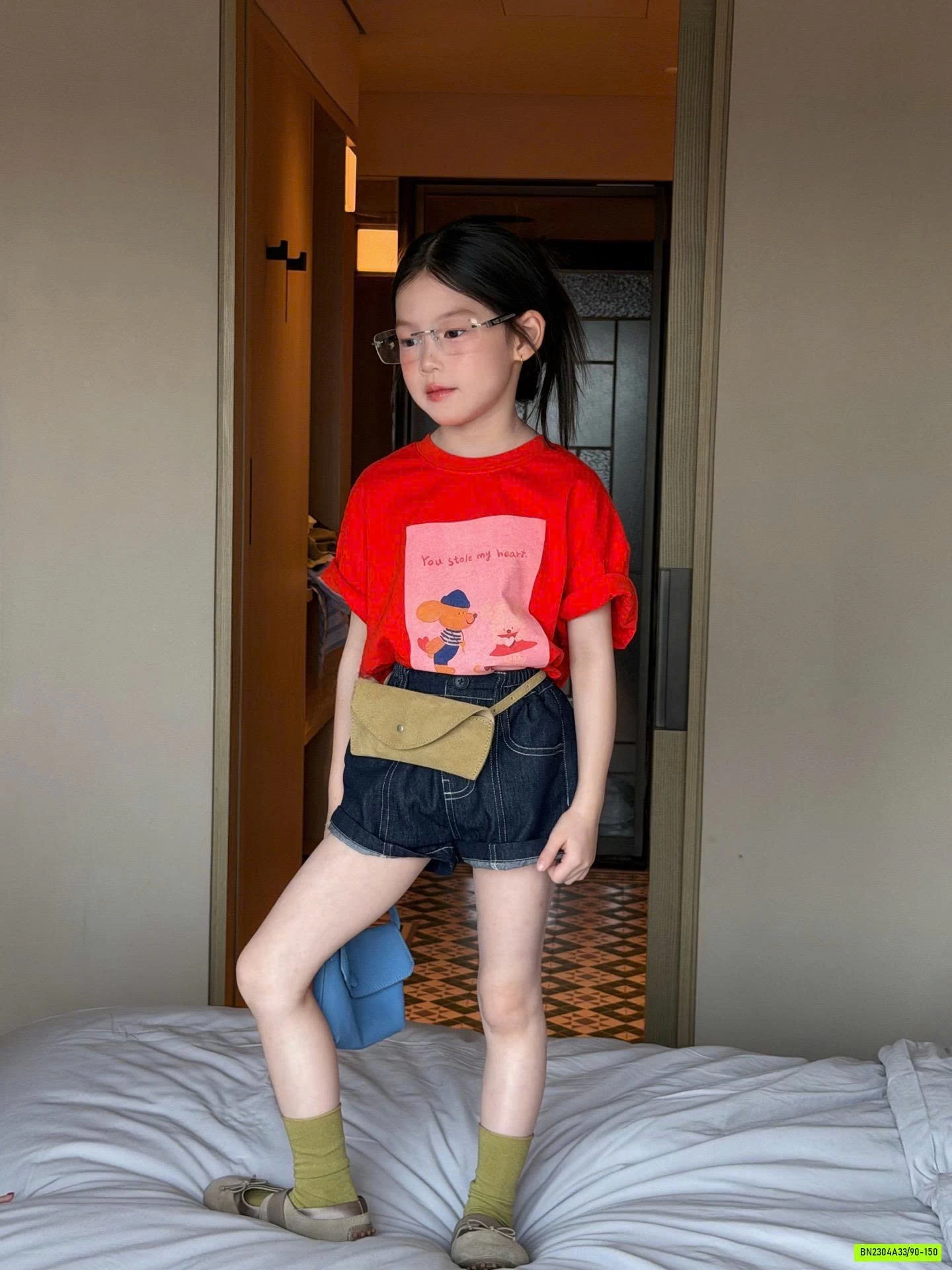 SÉT ÁO ĐỎ MIX SHORT DENIM