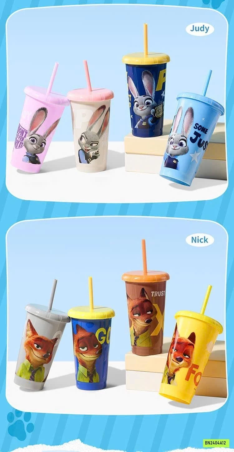 BỘ 4 CỐC NHỰA CÓ ỐNG HÚT DISNEY ZOOTOPIA