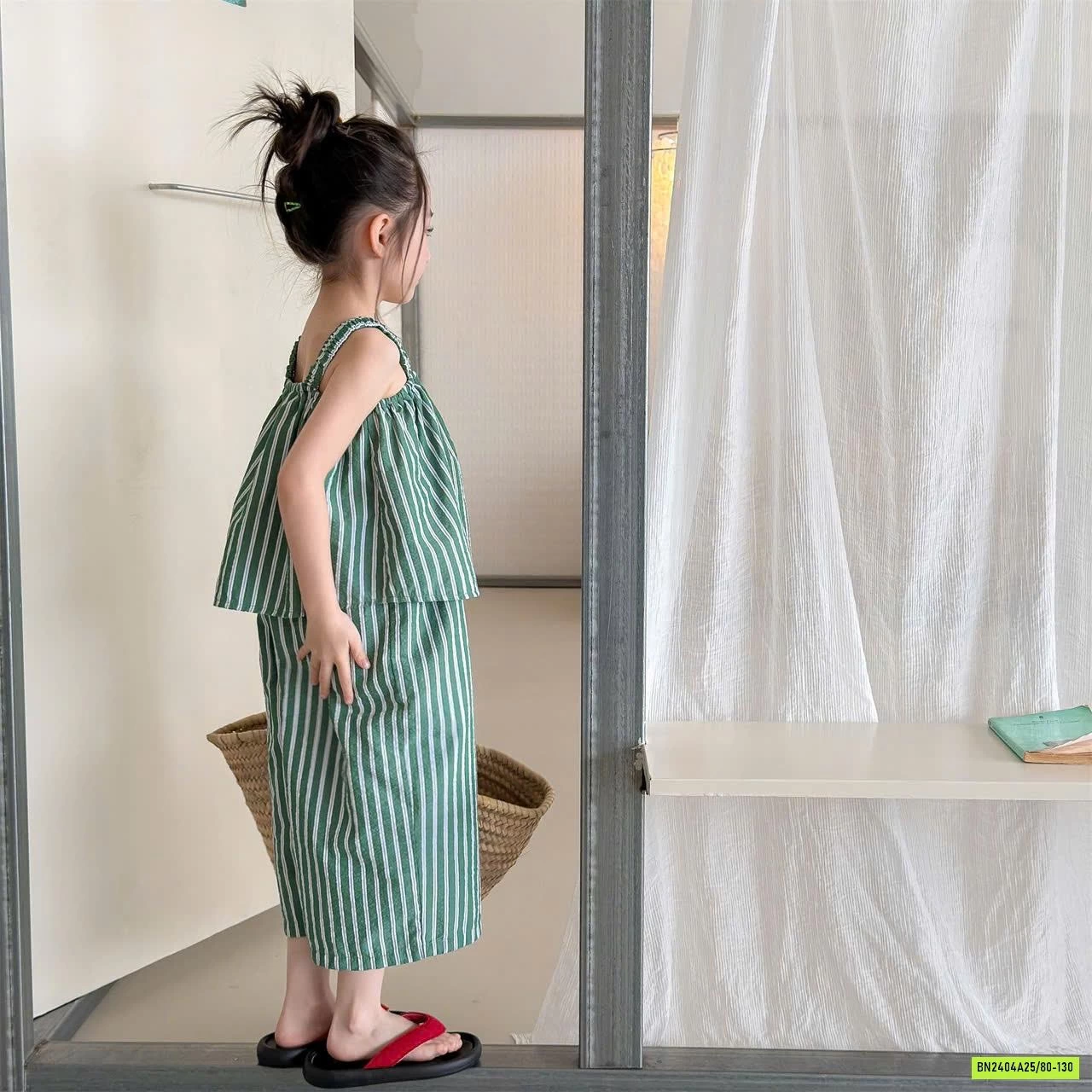 SÉT 2 DÂY SỌC QUẦN ỐNG RỘNG ADBABY