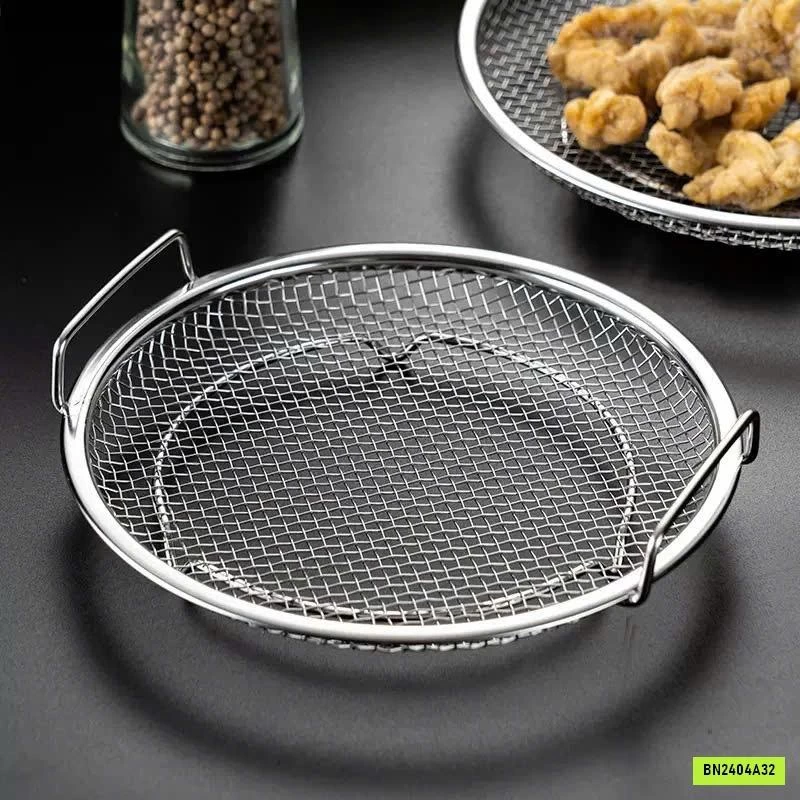 KHAY INOX KÈM VỈ LƯỚI SIZE 24CM