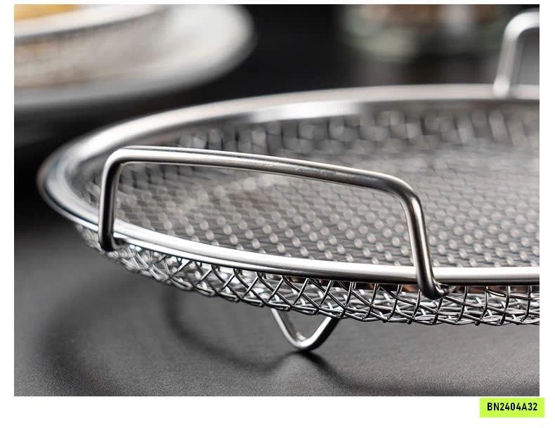 KHAY INOX KÈM VỈ LƯỚI SIZE 24CM