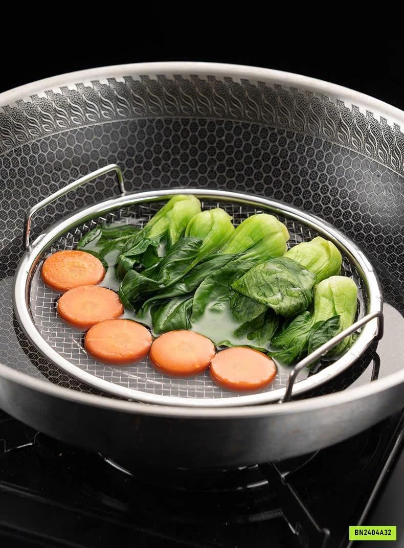 KHAY INOX KÈM VỈ LƯỚI SIZE 24CM