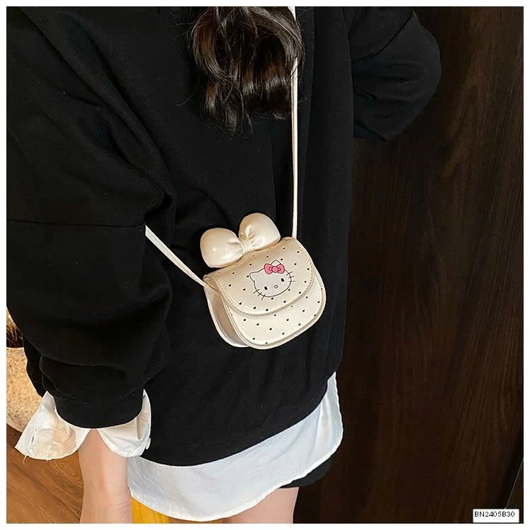 TÚI MINI KITTY NƠ CHẤM BI