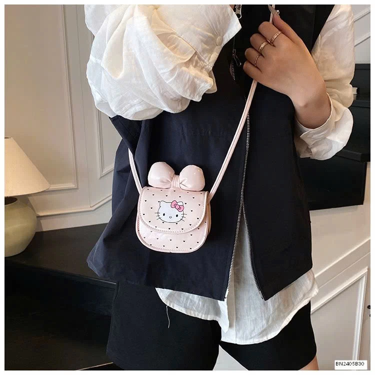 TÚI MINI KITTY NƠ CHẤM BI