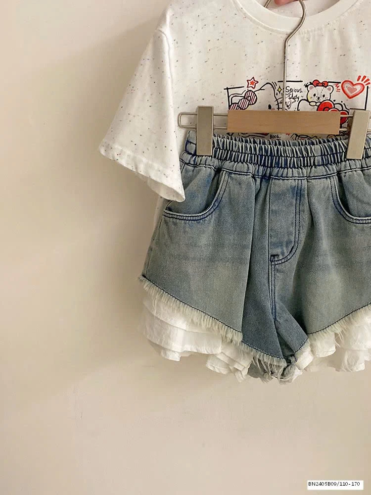 SET ÁO THUN KITTY MUỐI TIÊU MIX SHORT JEAN