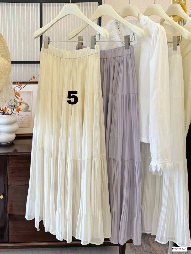 CHÂN VÁY VOAN XẾP LY DÁNG DÀI