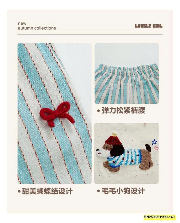 SÉT ÁO THUN CÚN QUẦN SỌC