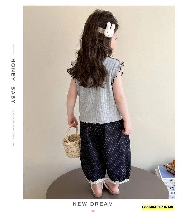 SÉT ÁO XÁM QUẦN CHẤM BI