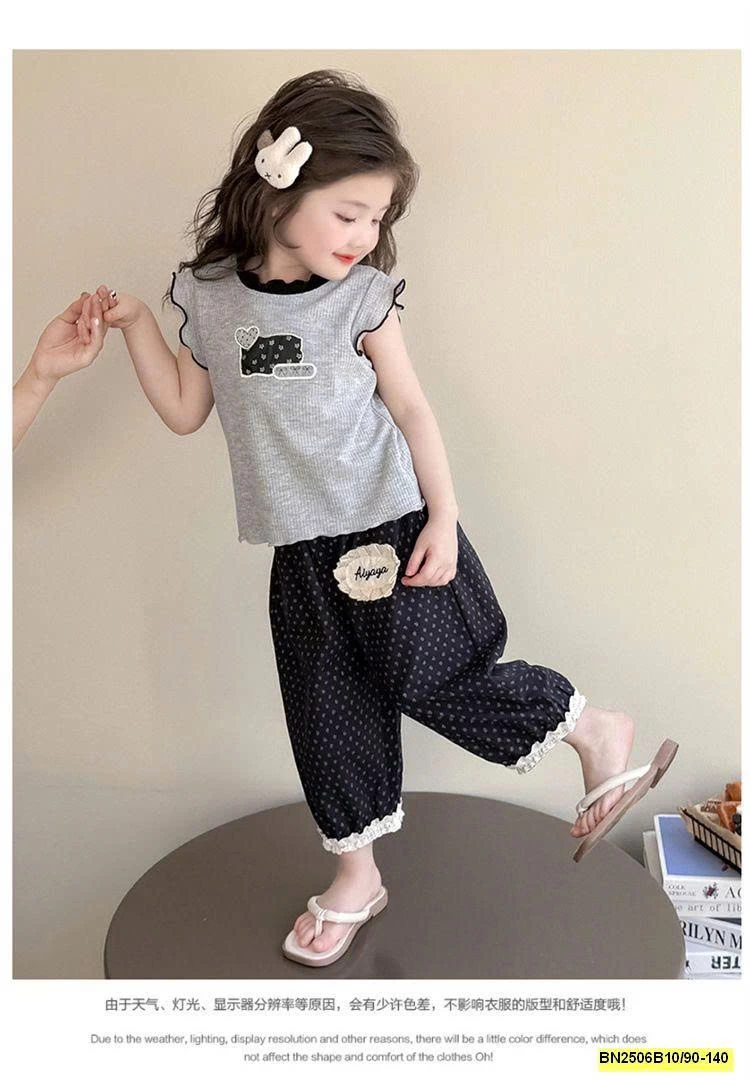 SÉT ÁO XÁM QUẦN CHẤM BI