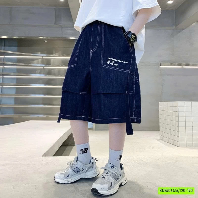 SHORT JEANS TÚI HỘP XANH DENIM