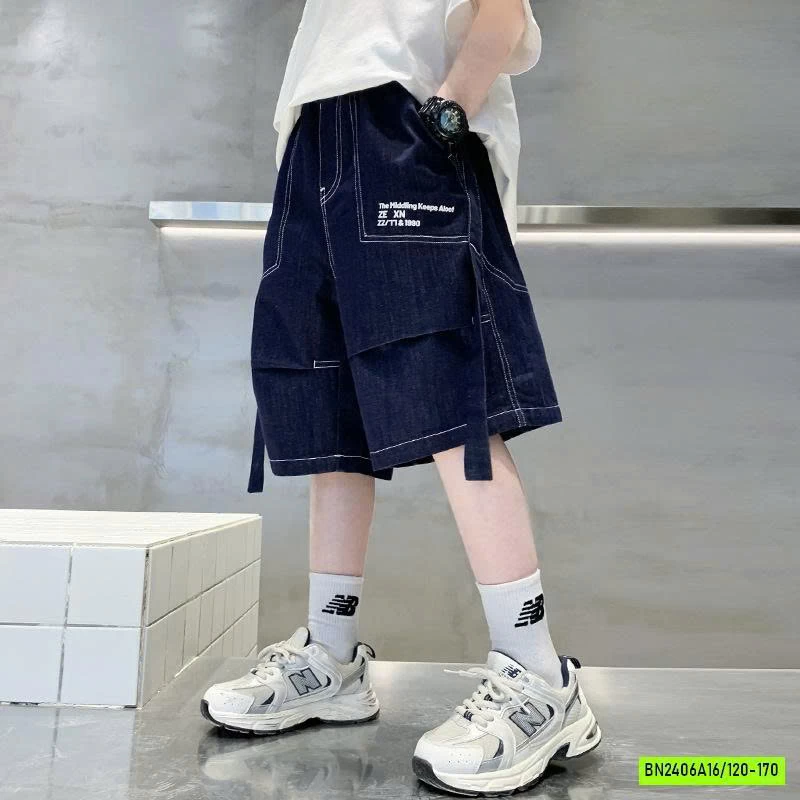 SHORT JEANS TÚI HỘP XANH DENIM