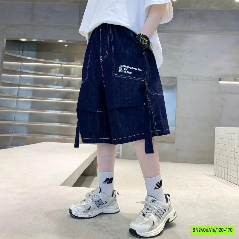 SHORT JEANS TÚI HỘP XANH DENIM